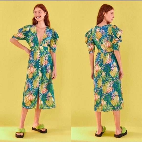 Floral Green Dress - Picture 3 of 4